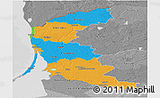 Political Panoramic Map of Klaipeda, desaturated