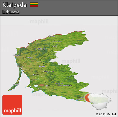 Satellite Panoramic Map of Klaipeda, cropped outside