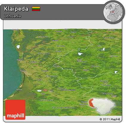 Satellite Panoramic Map of Klaipeda