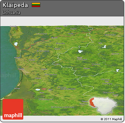 Satellite Panoramic Map of Klaipeda