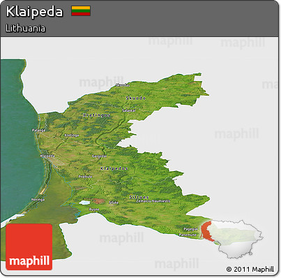 Satellite Panoramic Map of Klaipeda, single color outside