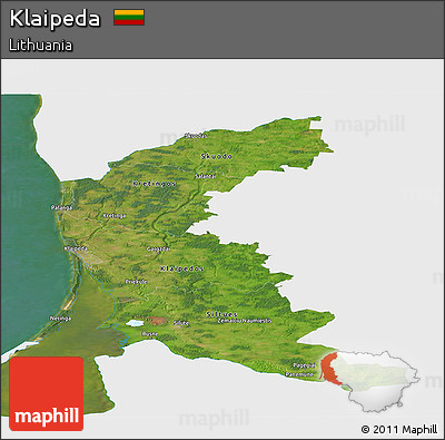 Satellite Panoramic Map of Klaipeda, single color outside