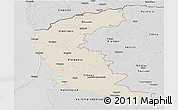 Shaded Relief Panoramic Map of Klaipeda, desaturated