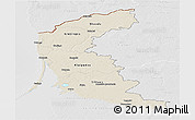 Shaded Relief Panoramic Map of Klaipeda, lighten, desaturated