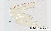 Shaded Relief Panoramic Map of Klaipeda, lighten, semi-desaturated