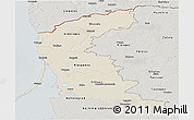 Shaded Relief Panoramic Map of Klaipeda, semi-desaturated