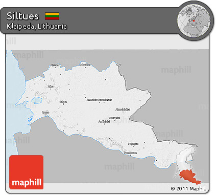 Gray 3D Map of Siltues, single color outside