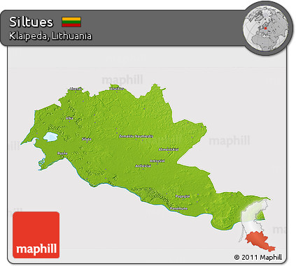 Physical 3D Map of Siltues, cropped outside