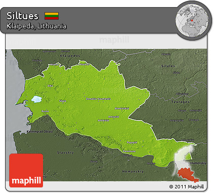Physical 3D Map of Siltues, darken, semi-desaturated