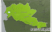 Physical 3D Map of Siltues, darken, semi-desaturated