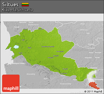 Physical 3D Map of Siltues, lighten, desaturated