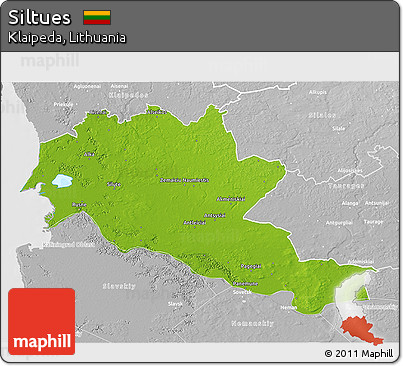 Physical 3D Map of Siltues, lighten, desaturated