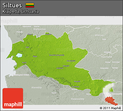 Physical 3D Map of Siltues, lighten, semi-desaturated