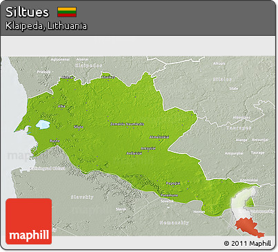 Physical 3D Map of Siltues, lighten, semi-desaturated