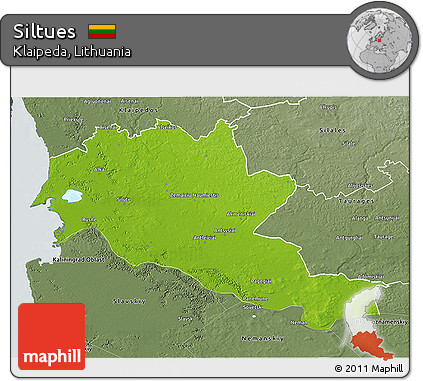 Physical 3D Map of Siltues, semi-desaturated