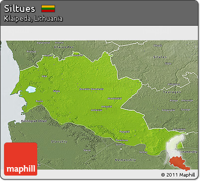 Physical 3D Map of Siltues, semi-desaturated