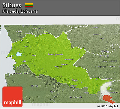 Physical 3D Map of Siltues, semi-desaturated