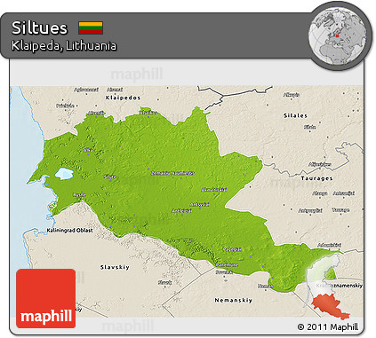Physical 3D Map of Siltues, shaded relief outside