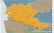 Political 3D Map of Siltues, semi-desaturated