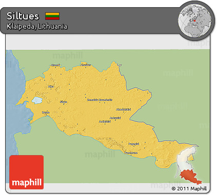 Savanna Style 3D Map of Siltues, single color outside