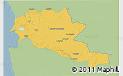 Savanna Style 3D Map of Siltues, single color outside