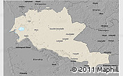 Shaded Relief 3D Map of Siltues, darken, desaturated