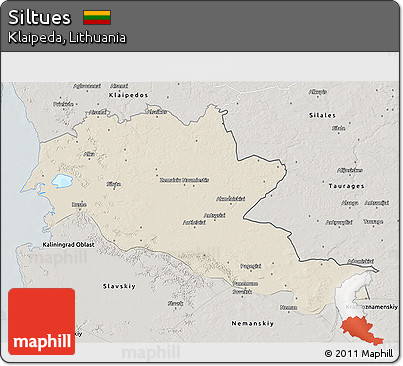 Shaded Relief 3D Map of Siltues, semi-desaturated