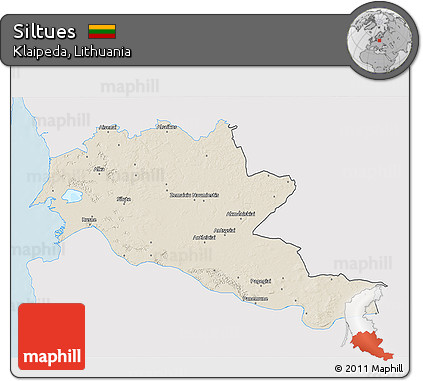 Shaded Relief 3D Map of Siltues, single color outside