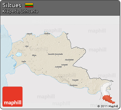 Shaded Relief 3D Map of Siltues, single color outside
