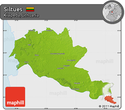 Physical Map of Siltues, single color outside