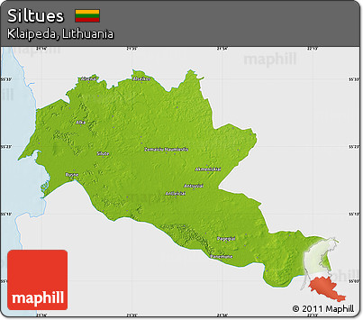 Physical Map of Siltues, single color outside