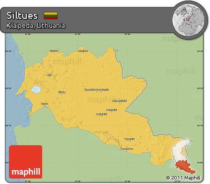 Savanna Style Map of Siltues, single color outside