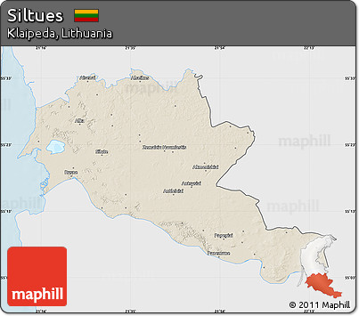 Shaded Relief Map of Siltues, single color outside