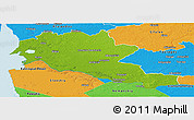 Physical Panoramic Map of Siltues, political outside