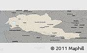 Shaded Relief Panoramic Map of Siltues, darken, semi-desaturated