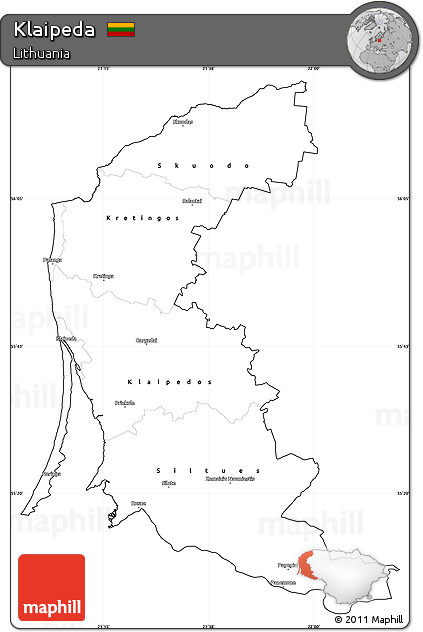 Blank Simple Map of Klaipeda, cropped outside
