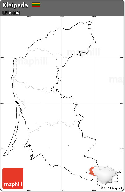 Blank Simple Map of Klaipeda, cropped outside, no labels