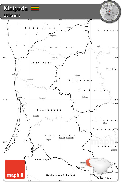 Blank Simple Map of Klaipeda