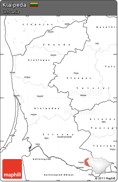 Blank Simple Map of Klaipeda