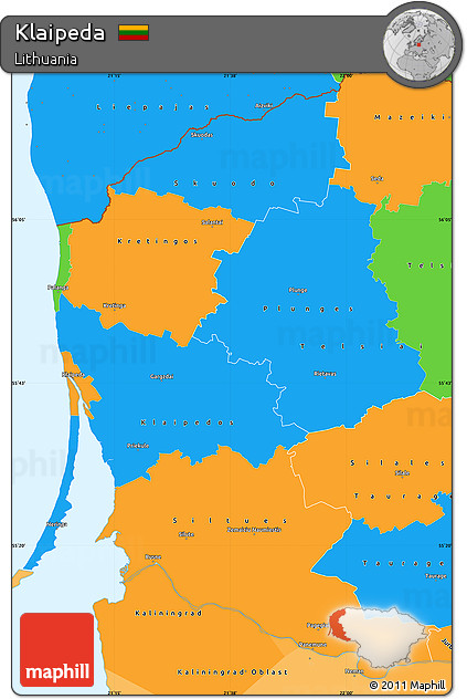 Political Simple Map of Klaipeda