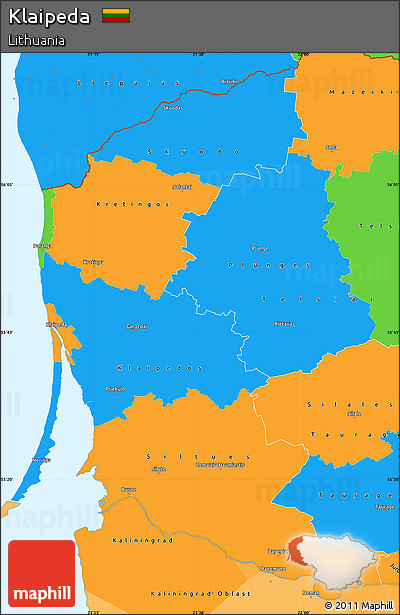 Political Simple Map of Klaipeda