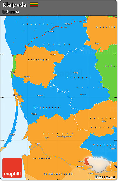 Political Simple Map of Klaipeda