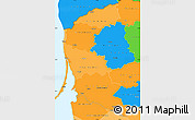 Political Shades Simple Map of Klaipeda, political outside
