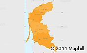 Political Shades Simple Map of Klaipeda, single color outside