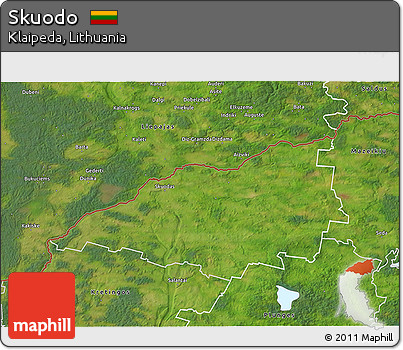 Satellite 3D Map of Skuodo