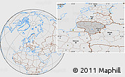 Gray Location Map of Lithuania, lighten, desaturated