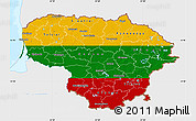 Flag Map of Lithuania, single color outside, bathymetry sea