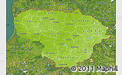 Physical Map of Lithuania, satellite outside