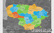 Political Map of Lithuania, darken, desaturated