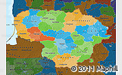 Political Map of Lithuania, darken, land only